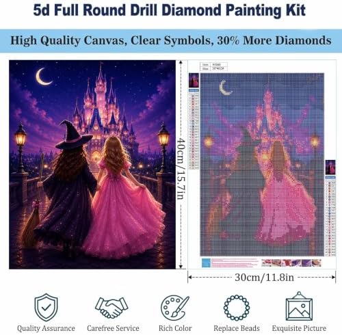 Diamond Art Kits for Adults,Princess and Witch Castle Diamond Painting