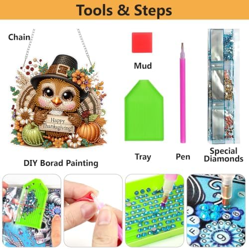 AIBOERL Diamond Art Kits for Adults,Halloween Acrylic Hanging Suncatcher