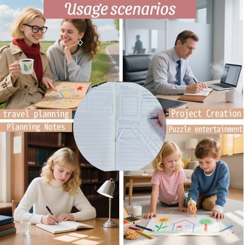 9 PCS Handmade Flexible Planner Templates for Bullet Journaling - Reusable Dot Grid & Calendar Layouts, Transparent Mylar for Planning, Drawing & DIY Crafts