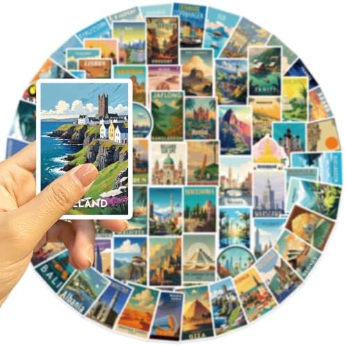 100Pcs Vintage World Map Stickers Set