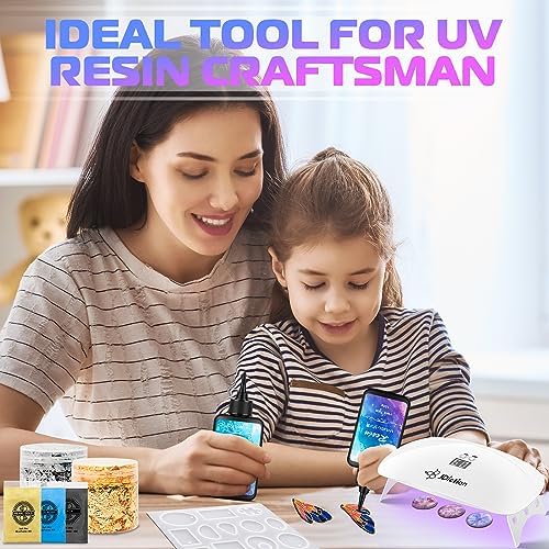 JDiction UV Light for Resin, Super Large UV Resin Light with LED Display Screen, Higher Power Lightweight Portable UV Lamp for UV Resin, Jewelry Making, Craft and Decoration