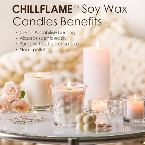 CHILLFLAME Soy Wax Flakes, Natural Candle Wax, Organic Soy Wax for Candle Making from Farm, No Harmless, Additives, and Pure (5 lb)