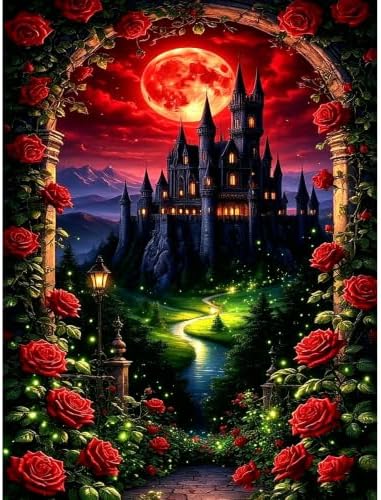Lophomie Diamond Art Kits for Adults, 5D Castle Diamond Painting Kits