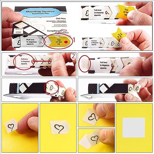 3L Permanent Mounting Squares, 1/2-Inch x 1/2-Inch, 500pk, White (Pack of 2)