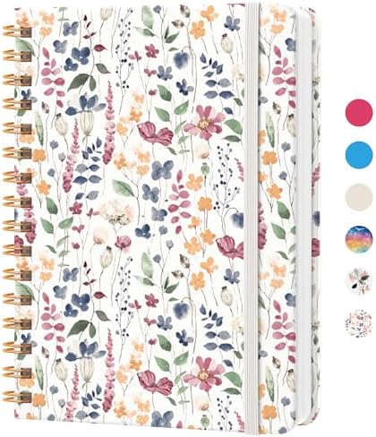 Lined Spiral Journal Notebook, A5 College Ruled Notebook for Note-Taking