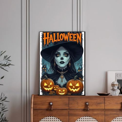 Halloween Diamond Art Kits for Adults,Witch Diamond Painting 12x16inch