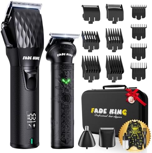 FADEKING® Hair Clippers for Men, Cordless Barber Clipper & Trimmer Set