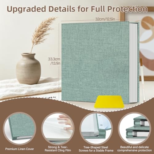 Popotop Photo Album Self Adhesive Scrapbook Album for 4x6 5x7 8x10 Pictures DIY Photo Book as Scrapbooking Supplies Kits, Birthday Gifts for Women Mom Wedding Baby Family Travel