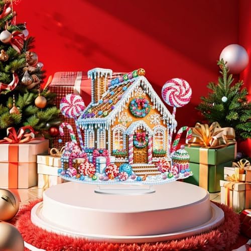 VeGuude Christmas Diamond Art Kits for Adults,DIY Acrylic Art Desktop Decor