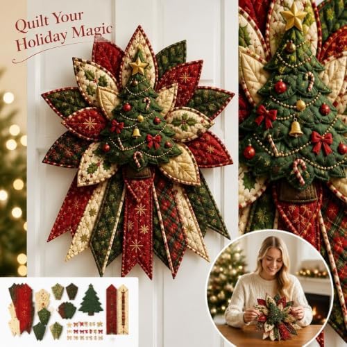 WGOHNUAHA Festive Quilted Christmas Door Hanging DIY Sewing Kit