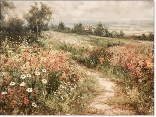 EIBEILI Rural Scenery Paint by Numbers Kit for Adults Beginner,Wildflowers Adult Paint by Number Kits on Canvas,Easy Canvas Paint by Numbers for Adults for Home Wall Decoration 12 X 16 inch