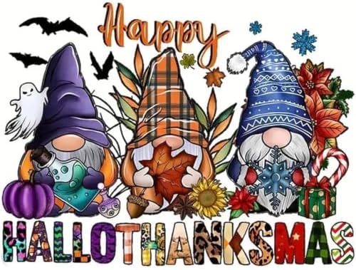 Halloween Paint by Numbers Kit for Adults,Gnomes Paint by Number 12x16 in