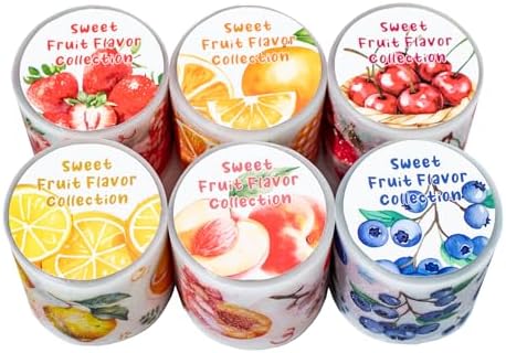 Alideco 6pcs Decorative Adhesive Tapes Vintage Characters Fruits PET Tape Great for Bullet Journal Supplies, Arts, Scrapbook, DIY Crafts, Planners (tiantianguoweiji)