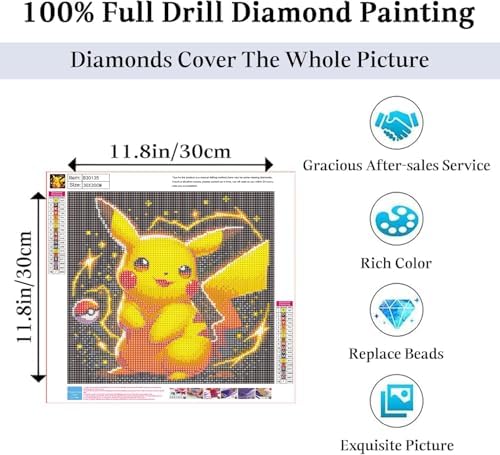 JAKI Diamond Art Painting Kits for Adults,Cartoon Diamond Art 12x12inch