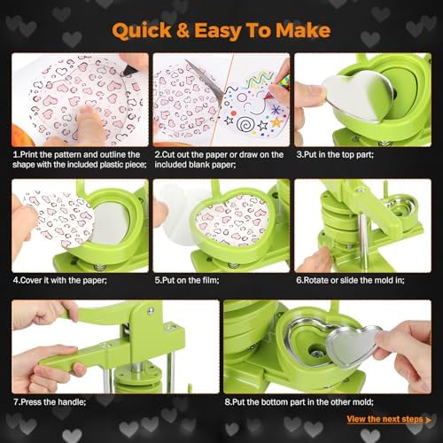 BEAMNOVA 100 Sets of Heart-Shaped Metal Button Maker Magnet Supplies