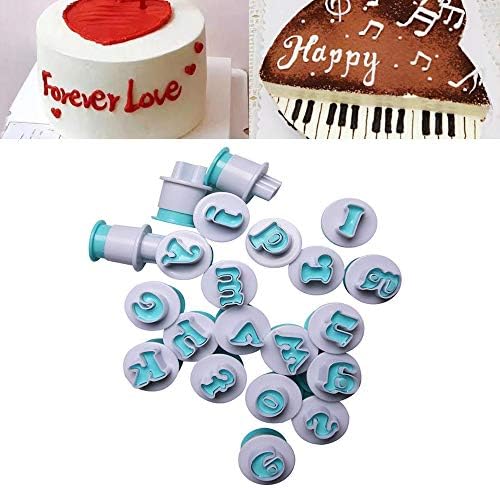 26PCS/Set Cookie Stamp Impress Cookie Cutters Alphabet Letter and Number Cake Biscuit Mold Letter Shape DIY Cookie Biscuit Alphabet Cake Tool Embosser Cutter (Lower Case Shape)