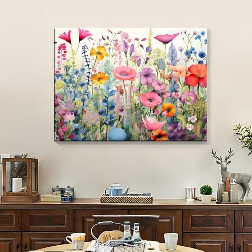 Reivworl Flowers Paint by Numbers Kit for Adults, Wildflowers Paint by Number for Adults, Adult Paint by Number Kits for Gifts and Home Wall Decor 16x20 Inch