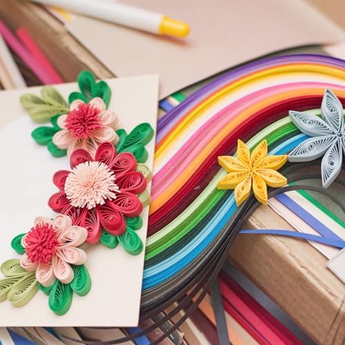 PATIKIL 240pcs Quilling Strips Paper 1/8"(3mm) 21"(54cm) Origami Paper Quilling Strip for Art DIY Hand Craft Christmas, Orange