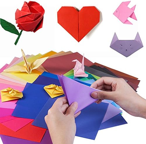 Opret Origami Paper Large Single Sided for Arts and Crafts Projects | Origami Papers, 20X20cm / 8 Inch, 100 Sheets, 50 Vivid Colors