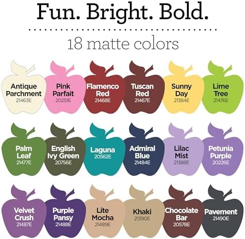 Apple Barrel PROMOABII Matte Finish Acrylic Craft Paint Set Designed for Beginners and Artists, Non-Toxic Formula That Works on All Surfaces, 2 Fl Oz (Pack of 18), 18 Colors May Vary, Count