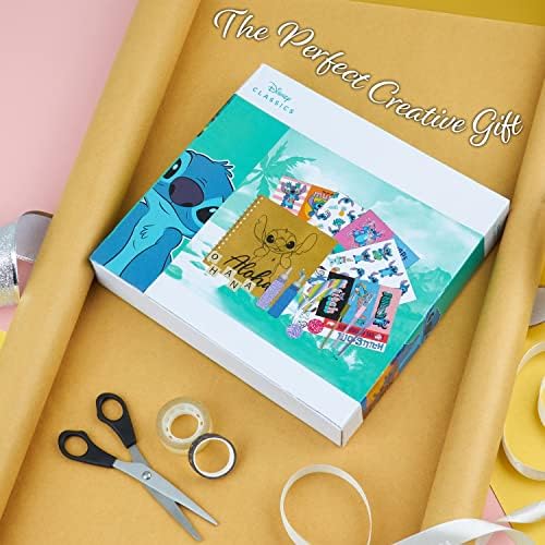 Disney Stitch Scrapbook Kit for Kids DIY Kit with Wito Scrapbook DIY Scrapbooking Accessories Stickers Stamps Gel Pens Glitter Girls Art Set Stitch Gifts for Girls