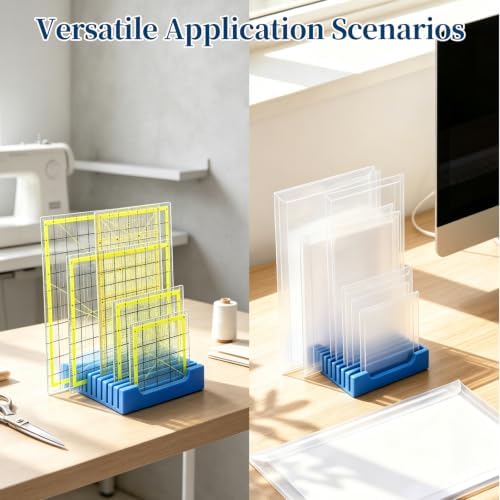 Adameng 12 Slot Quilting Ruler Holder Sewing Ruler Holder Organizer for Quilting,Storage Rack for Quilting Rulers