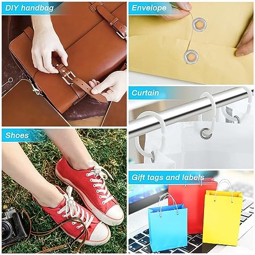 643Pcs Grommet Tool Kit 12mm 1/2 Inch(Inside Hole Size) Eyelet Kit with 320Pcs Eyelets Grommets, 320Pcs Washers and Grommet Eyelet Pliers for Leather/Belt/Shoes/Crafts