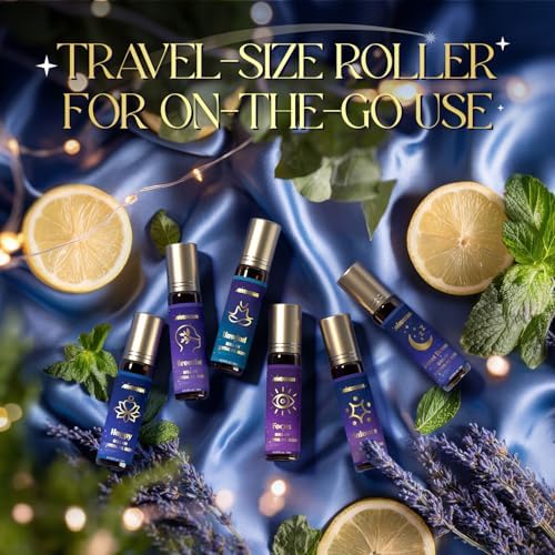 ARVIDSSON Essential Oils Roll On Set, Natural Self Care Essential Oil Blends Gift for Women - Sweet Dream, Unwind, Breahte, Balance, Focus, Happy, Aromatherapy Oil Roller for Body, Massage
