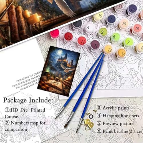 Paint by Numbers kit for Adults Magic Castle,Adult Paint by Number Kits