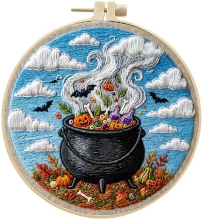 Halloween Embroidery Kit for Beginners & Adults with Ghost Pattern