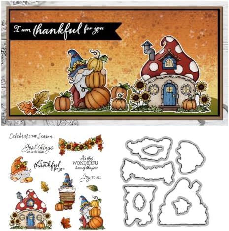 Dwarf Pumpkin Autumn Clear Stamps and Die Cuts Sets for DIY Card Making