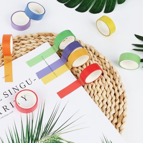 Washi Tape Set Decorative Tape 20 Rolls Colorful Washi Tape Aesthetic DIY Art Masking Tape for Kids Notebook Craft Scrapbooking & Stamping Supplies (15MM)