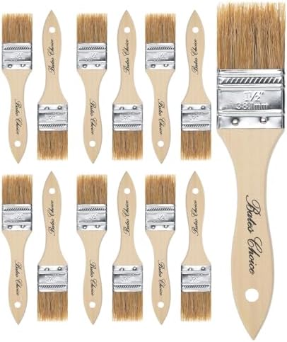 Bates- Chip Paint Brushes, 1.5 Inch, 12 Pack, Chip Brush, Brushes for Painting, Paint Brushes, Stain Brushes for Wood, Natural Bristle Paint Brush, 1.5 Inch Paint Brush, Chip Paint Brushes for Paint
