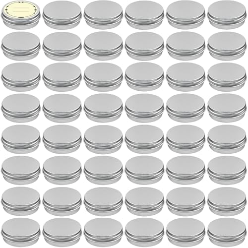 TUZAZO 48Pack Aluminum Tins, 1/2 Oz Metal Container with Lids and Labels