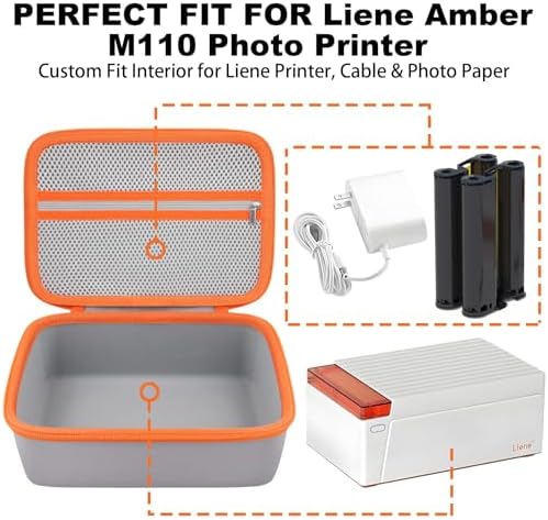 khanka Case Compatible with Liene Amber M110 M100 4x6'' Photo Printer, Wi-Fi Picture Printer,Case Only(Grey)