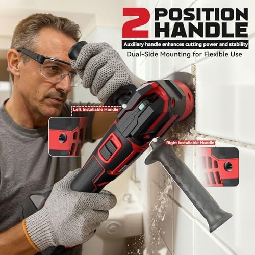 Cordless Oscillating Tool Compatible with Milwaukee 18V Battery(Tool Only), 21,000 OPM Upgraded Brushless 18V Oscillating Multi-tool with 6 Speed, LED Light, DIYtoolifz 4.5° Oscillating Tool for Wood