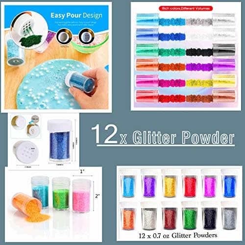 LFSUM Cup Turner Kit for Crafts Tumbler, Tumbler Cup Spinner, Glitter Powder, Epoxy Resin Kit for Beginners with Epoxy and Heat Gun (1X-Rose Red)