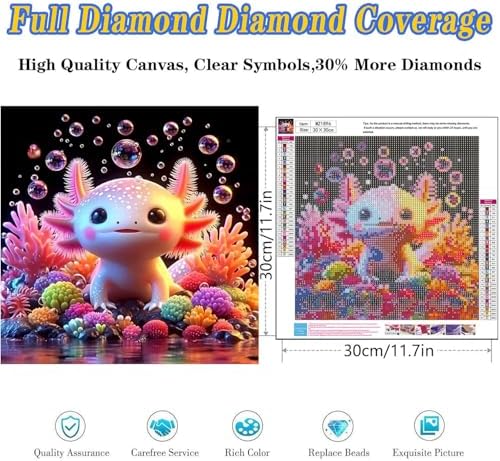 Dugsmgd Pink Axolotl Diamond Art Kits for Adults, Diamond Painting 12x12 in