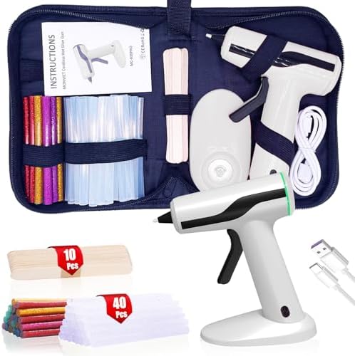 MONVICT Cordless Hot Melt Glue Gun, Smart Power-Off with 2.2 Ah Battery