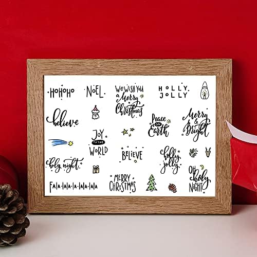 Christmas Greeting Words Clear Stamps for Card Making and Photo Album Decorations, Mini Christmas Tree Silicone Stamps Santa Claus Transparent Rubber Stamp Seal for Christmas DIY Scrapbooking Supplies