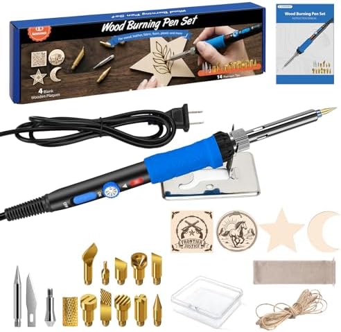 Wood Burning Kit, 23pcs Wood Burning Pen Adjustable Temperature 200-450°C