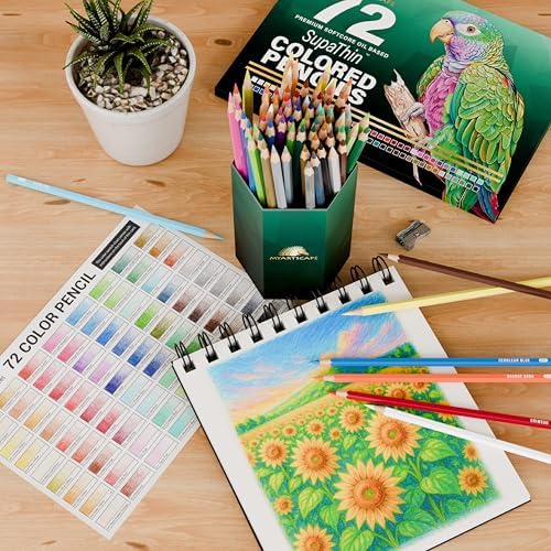 MyArtscape 72 Oil-Based Colored Pencils with Roll Up Case