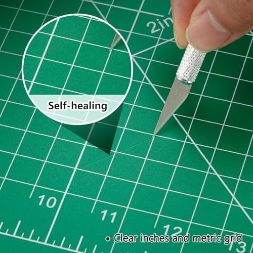 WorkLion Large self healing cutting mat: 47''x23'' Double-Sided Craft Cutting Board for Table, Slip-Resistant 5-Ply Large Cutting Mat for Sewing,Fabric & Crafts (Green/Black)