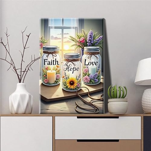 JOOZ Framed Paint by Numbers Kit for Adults, Wishing Bottle, 8x12 Inch