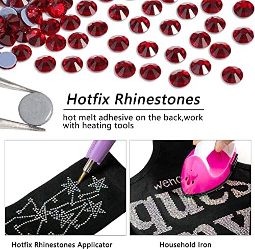 Beadsland Hotfix Rhinestones Bulk, Siam, SS6, 14400pcs