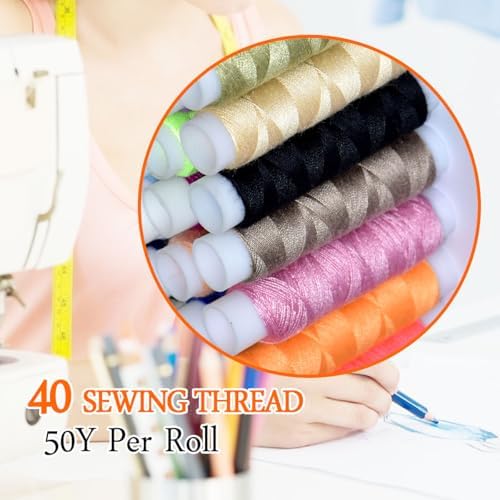 40 Spools of Sewing Thread,Gift Box Portable Basic Sewing Repair Kits (Orange)