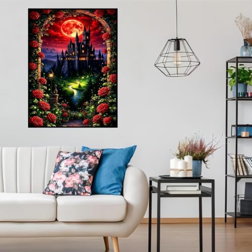 Lophomie Diamond Art Kits for Adults, 5D Castle Diamond Painting Kits