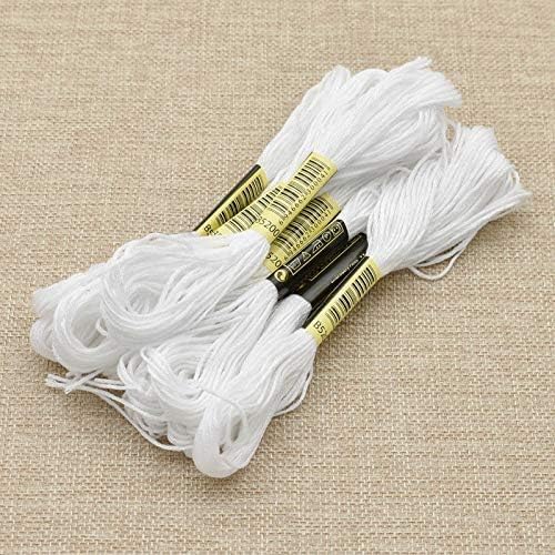 Friendship Bracelet String 12 Skeins, Embroidery Floss Cross Stitch Embroidery Thread Floss Bracelet Making Yarn, Craft Floss (Black and White)