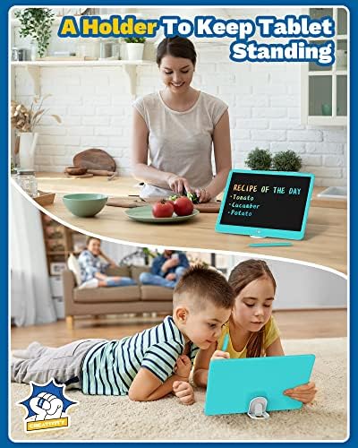 TEKFUN 15" LCD Writing Tablet for Kids, Large Drawing Pad for Boys & Girls, Screen-Free Way to Keep Kids Busy, Reusable Doodle Board for Learning & Travel, Great Christmas Gift Idea(15in Blue)