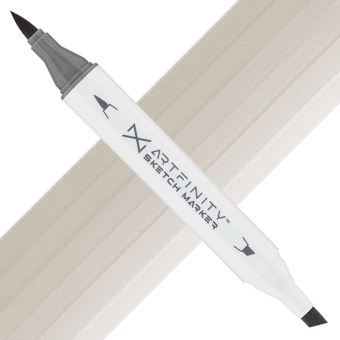 Artfinity Sketch Markers - Warm Gray 2 WG2, Vibrant, Professional, Dye-Based Alcohol Markers for Artists, Drawing, Travel, & More